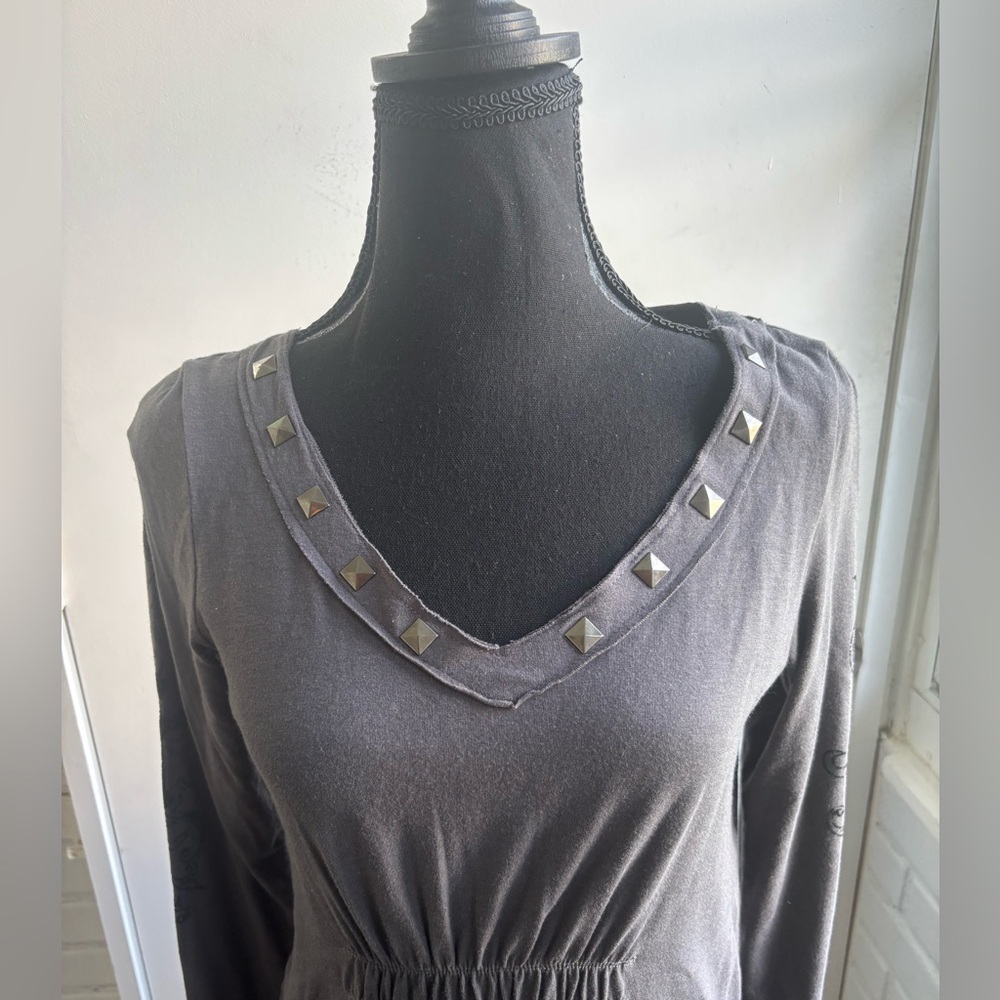 Ariat Y2K Studded Velvet Dress XS goth vintage embellished layered‎ - Picture 2 of 12